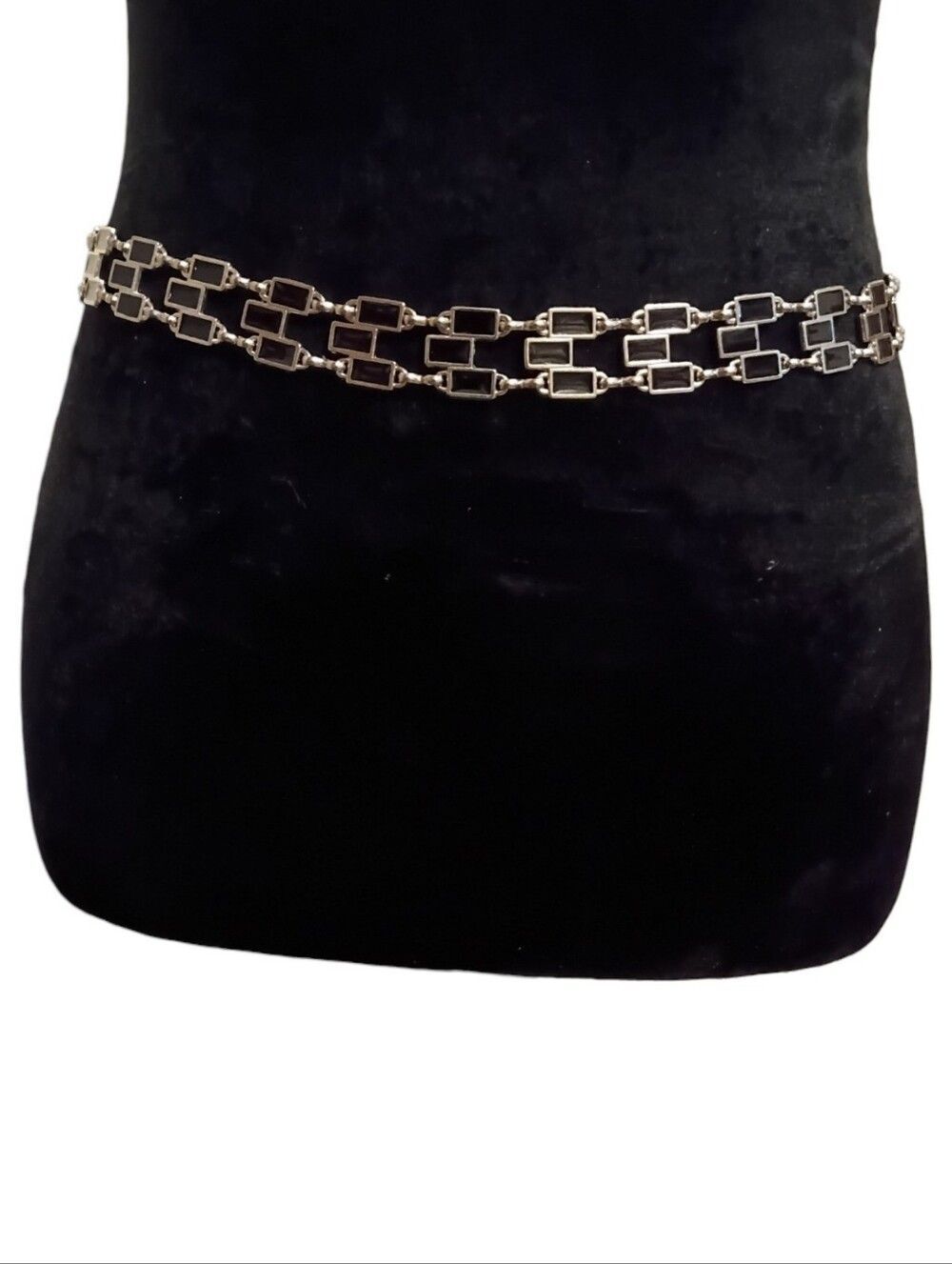 White Stag Silver Tone Geometric Retro Boho Y2K Waist Chain Belt Accent 2 Sizes!